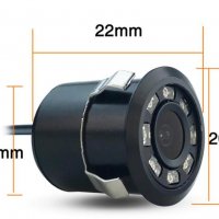 18.5мм 8 Led HD CCD Супер Мини Водонепромокаема Камера за Автомобил за Задно Виждане + Нощно Виждане, снимка 4 - Аналогови камери - 35226605