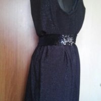 Черна рокля със сребристи нишки👗🍀М,M/L👗🍀 арт.286, снимка 3 - Рокли - 27616410