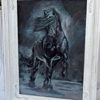 Картина "Black horse", снимка 2 - Картини - 33299483