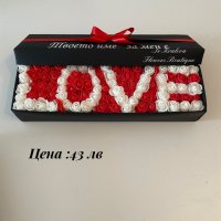 Кутия с име ,цифра ,буква от рози , снимка 4 - Подаръци за жени - 31878487