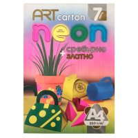 3055 Цветен картон A4, Art Carton Neon, 7 цвята
