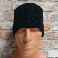 Нова зимна шапка на марката CK, Calvin Klein с черно лого, снимка 6 - Шапки - 43280745