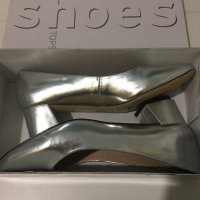 Нови кожени сребристи обувки Topshop номер 37, снимка 2 - Дамски ежедневни обувки - 27070536