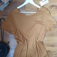 Нова дамска блуза цвят тъмна горчица, снимка 4 - Тениски - 33270440
