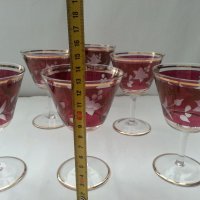 Ретро стъклени чаши гравирани , снимка 3 - Антикварни и старинни предмети - 33682344