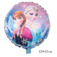 Елза и Анна от ледено замръзнало Кралство кръгъл парти фолио фолиев балон хелий или въздух, снимка 1 - Други - 27871087