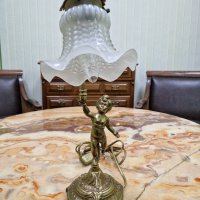 Превъзходна антикварна френска бронзова нощна лампа , снимка 4 - Антикварни и старинни предмети - 43365826