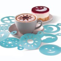 Шаблони за декорация на кафе, капучино, лате, мляко, десерти и други, снимка 1 - Форми - 43254966