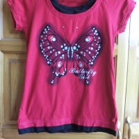Червена тениска пеперуда, снимка 3 - Детски тениски и потници - 36871265