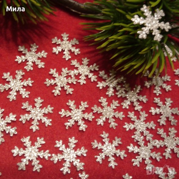Снежинки15 мм 50 бр, снимка 1