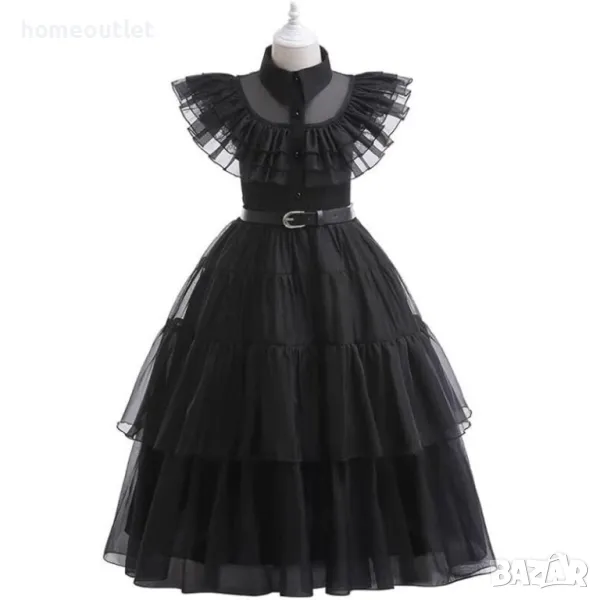 ПРОМОЦИЯ Комплект рокля + колан - WEDNESDAY ADAMS, различни размери, снимка 1