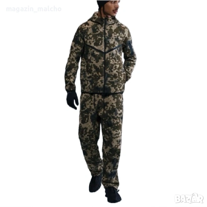 Мъжки Анцуг - Nike Tech Men's Full-Zip Fleece Camo Windrunner Tracksuit; размери: S, M, L и XL, снимка 1