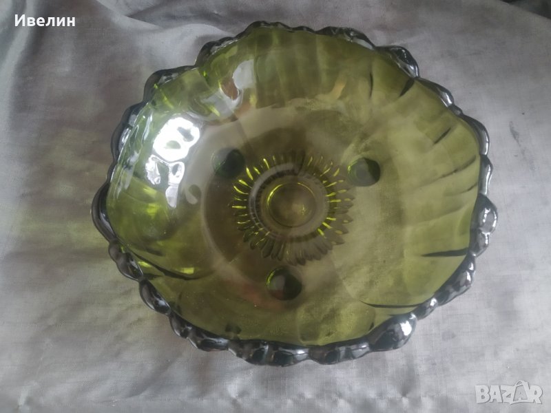 стара кристална купа,фруктиера арт деко, снимка 1