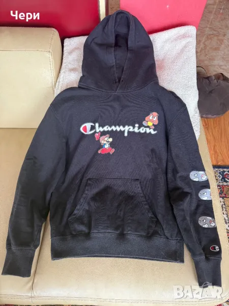 Юношески пуловер “Champion“ с щампи на Супер Марио, снимка 1