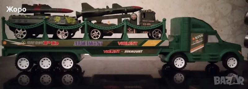 КАМИОН АВТОВОЗ С ДВЕ ВОЕННИ МАШИНИ 198214, снимка 1