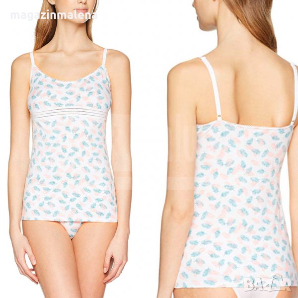 Lovable S италиански бял женски памучен потник с тънки презрамки дамски памучни потници С , снимка 1