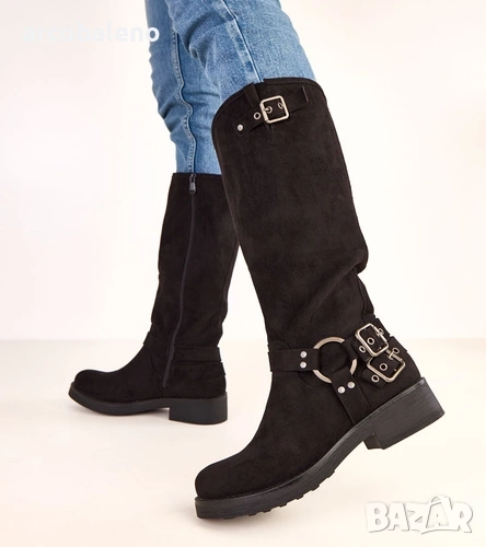Дамски ботуши с декоративни катарами Merena, снимка 1
