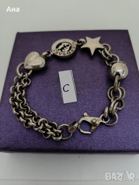 Гривна Bvlgari сребърна  Буква С, снимка 1