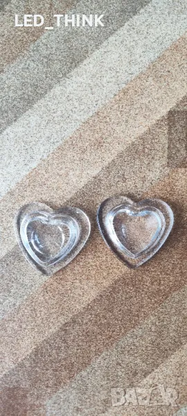 Стъклени поставки за свещи форма сърце , снимка 1