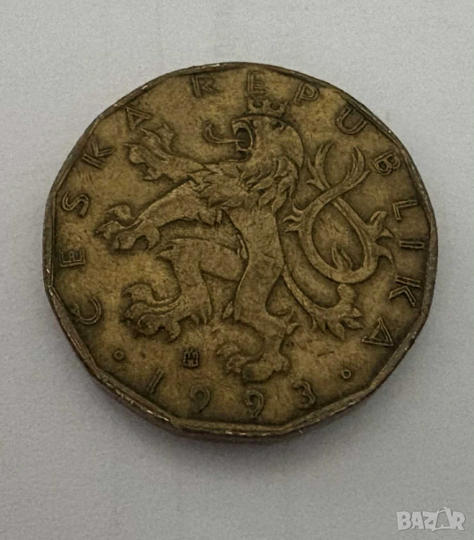 Монета от 20 чешки крони - 1993 г , снимка 1