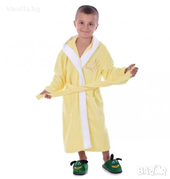 Детски халат за баня - жълт, снимка 1