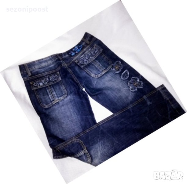 👠Дамски нови дънки с цветя-М,Л👠, снимка 1