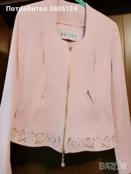 Дамско елегантно сако в блецорозово, снимка 1