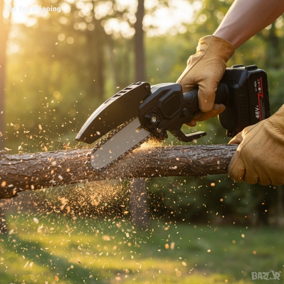 Мини верижен трион с 2 батерии, снимка 1