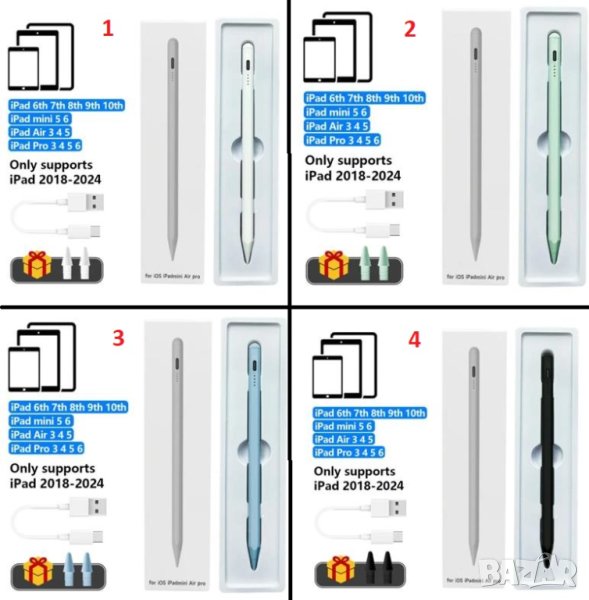 Дигитална Писалка Apple Pencil 2 Magnetic Stylus Pen Съвместима с iPad 2018-2024г Всички Нови Модели, снимка 1