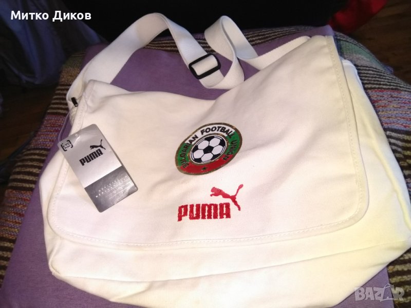 Чанта за през рамо промазан плат-България футбол Пума 36х25см нова, снимка 1