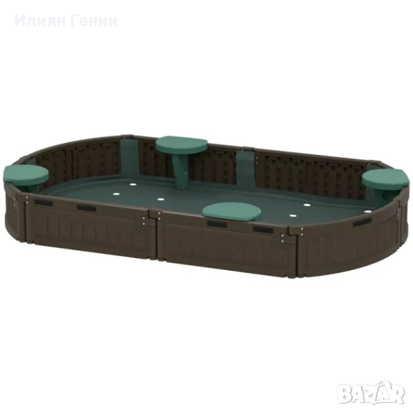 Детски пясъчник Outsunny, включително капак, 4 места, снимка 1