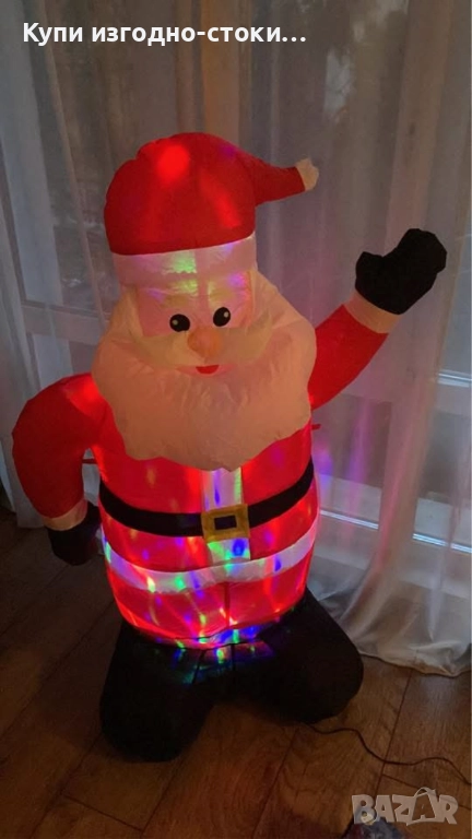 Коледна декорация - Дядо Коледа и Снежен човек 120см, снимка 1