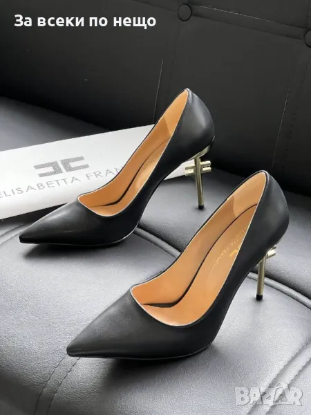 Elisabetta Franchi Дамски Черни Обувки С Метален Ток Елизабета Фенчи Код E208, снимка 1
