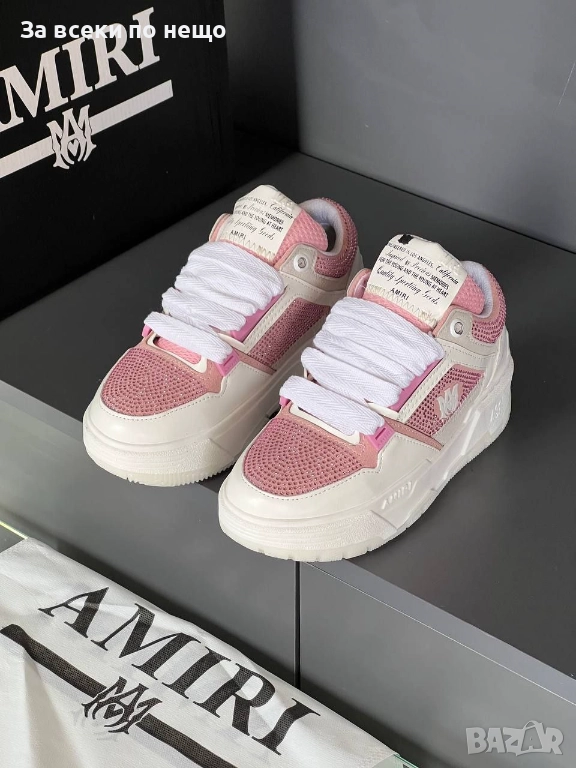 Amiri Дамски Маратонки👟Дамски Спортни Обувки Амири Цвят Бяло-Черно Код E1092, снимка 1