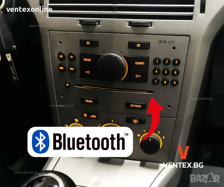 Bluetooth адаптер за Opel Astra H, Corsa D, Zafira B слушане на музика, снимка 1