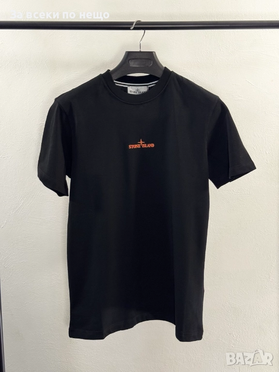 Stone Island Мъжка Черна Тениска С 3D Щампа Отпред И Отзад👕Мъжка Блуза С Къс Ръкав Код V.B.38, снимка 1