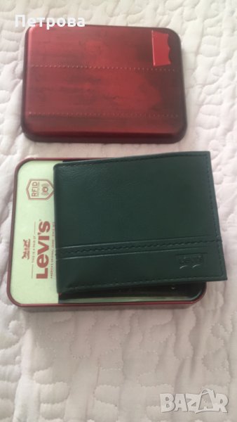 Оригинални мъжки кожени портфейли марка LEVI’S - черни+, снимка 1