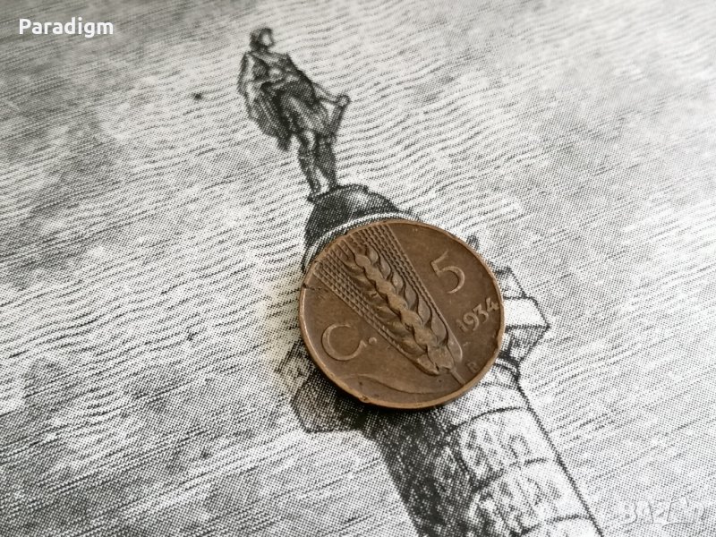 Монета - Италия - 5 чентесими | 1934г., снимка 1