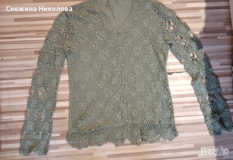 ръчно плетена дамска блуза размер S M, снимка 1