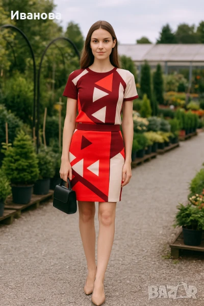 Дамски комплект блуза+пола, снимка 1