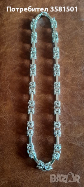 150/Сребърен Синджир Царска плетка-110грама.🇧🇬, снимка 1