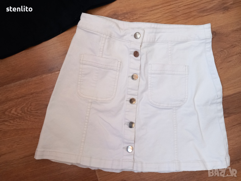 бяла дънкова пола H&M размер 36, снимка 1