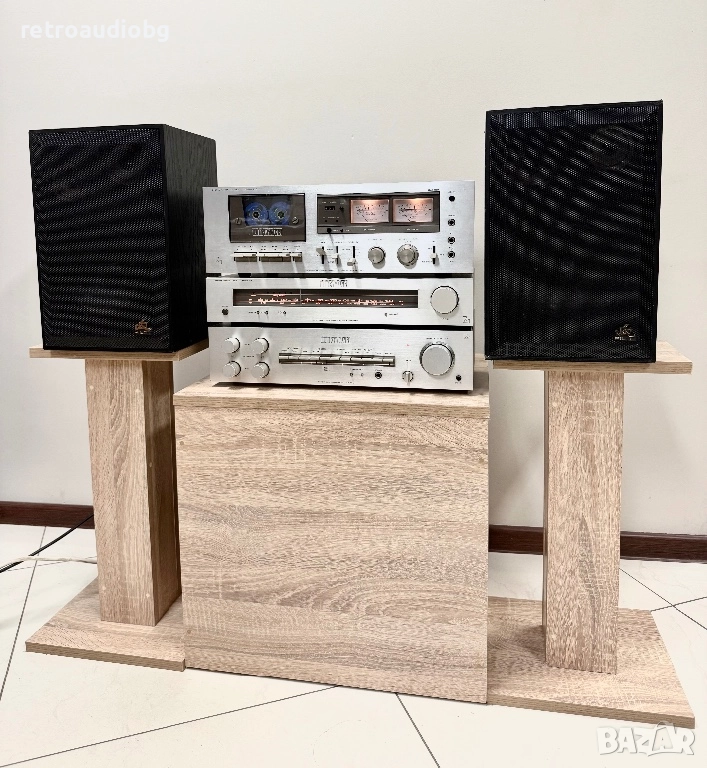 🔊Ретро аудио система - сет LUXMAN - усилвател L-4, дек K-5 и тунер T-1 + тонколони Pilot - Made in , снимка 1