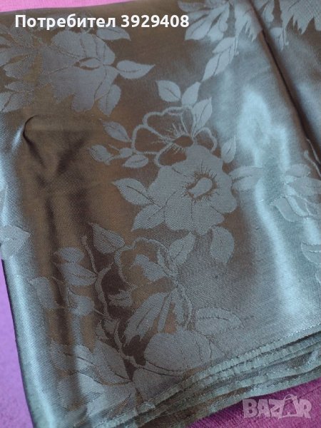 Плат черен копринен сатен, снимка 1