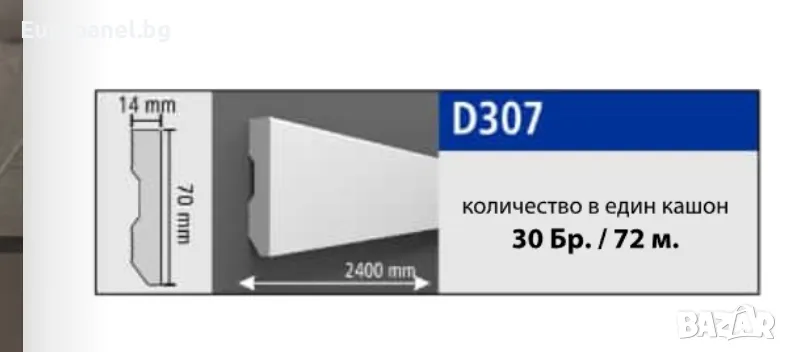 Перваз за декоративен стенен панел - MDF с PVC покритие - Цвят: Тъмен дъб - 240 см, снимка 1