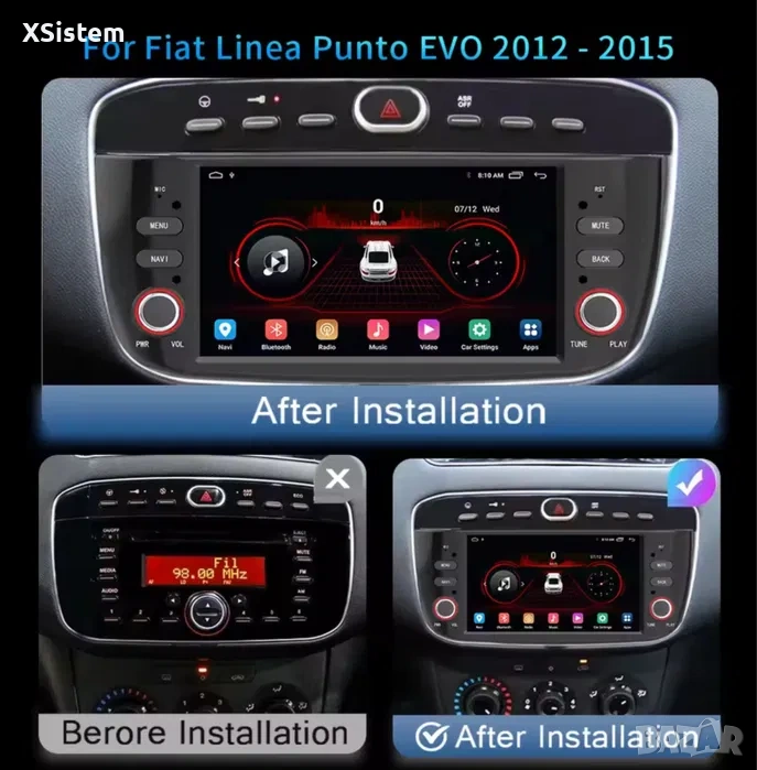 Fiat Linea Punto EVO 2012-2015 android, снимка 1