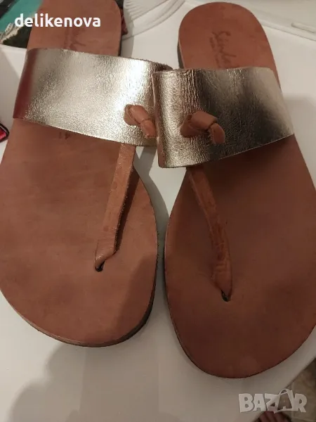 Sandalia. Size 41 100% Кожа Нови чехли, снимка 1