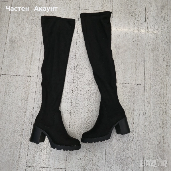 Велурени ботуши над коляното ONLY , снимка 1