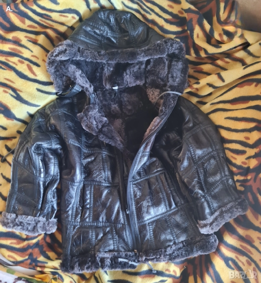 2 броя ,подходящо за близнаци Детско кожено яке-кожух, снимка 1