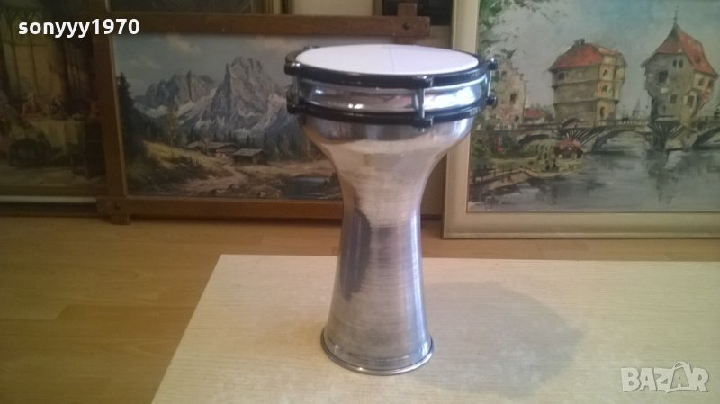 НОВА тарамбука с бяла ударна част-алуминиева-30х20см, снимка 1